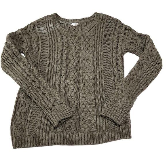 Y2K Cable Knit Fitted Sweater, Grey XS. Academia, heritageprep, normcore - Picture 1 of 8